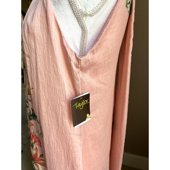 NWT Taylor peach floral halter ruffle maxi dress size 8 - Picture 6 of 9